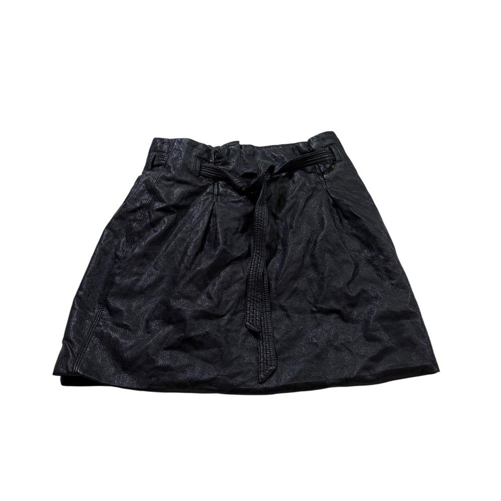 Free People Mini Skirt 2 Black Faux Leather Boho Chic Party Festival Grunge Edgy